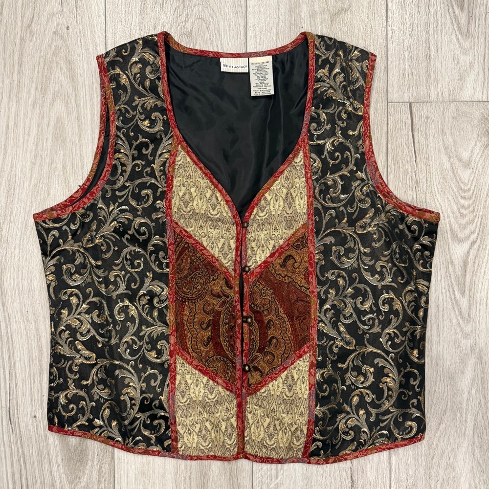White Stag Black and Silver Embellished Bustier Top